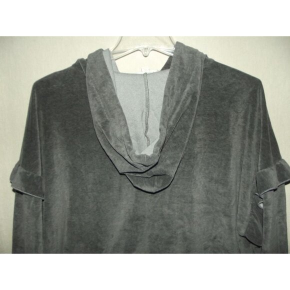 Weekend Suzanne Betro Womens Size 2X Gray Velour Hoodie Drawstring Pocket 2xl - Picture 8 of 9